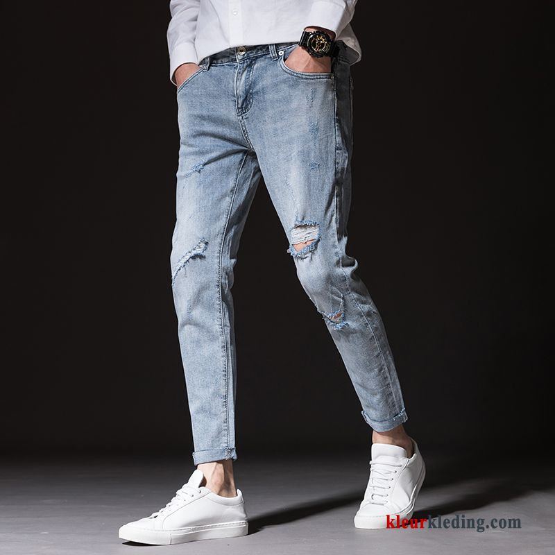 Spijkerbroek Jeans Heren Potlood Broek Trend Nieuw Slim Fit Licht Voorjaar