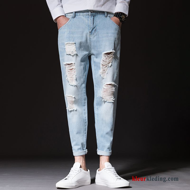 Spijkerbroek Jeans Heren Potlood Broek Trend Nieuw Slim Fit Licht Voorjaar