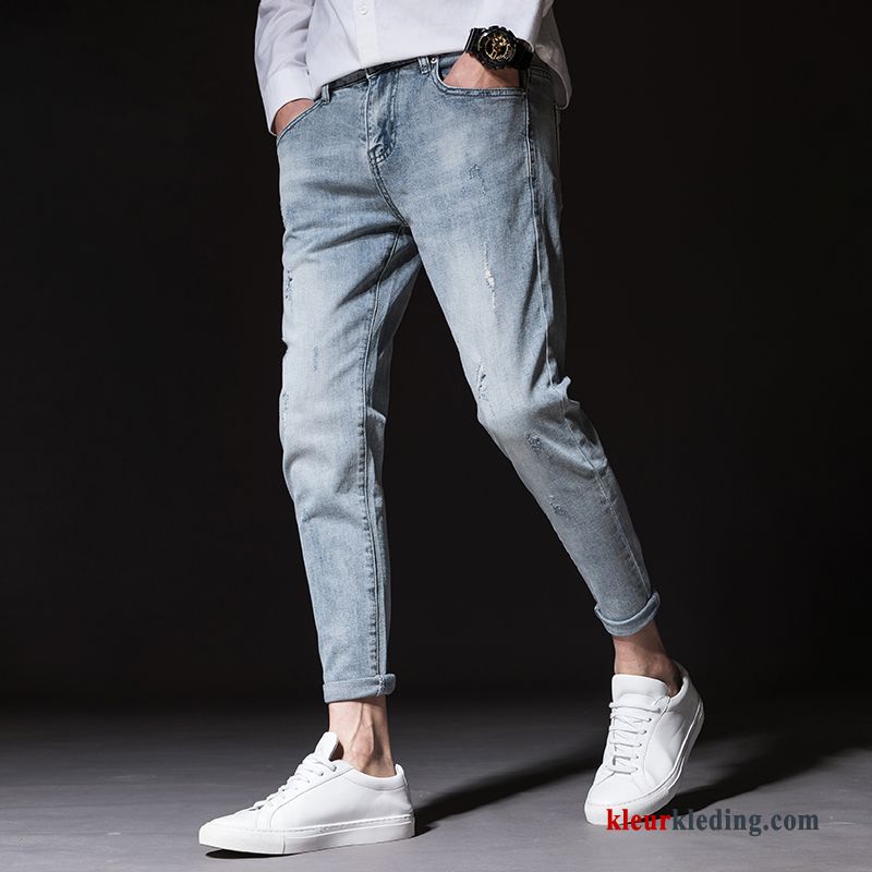 Spijkerbroek Jeans Heren Potlood Broek Trend Nieuw Slim Fit Licht Voorjaar