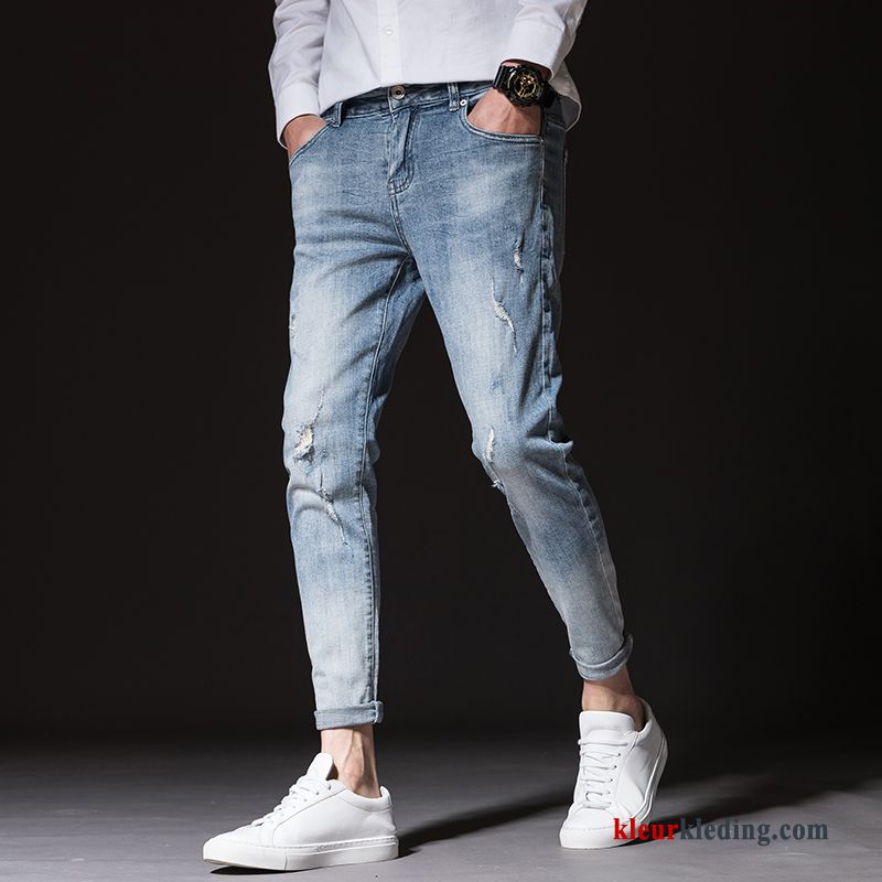 Spijkerbroek Jeans Heren Potlood Broek Trend Nieuw Slim Fit Licht Voorjaar