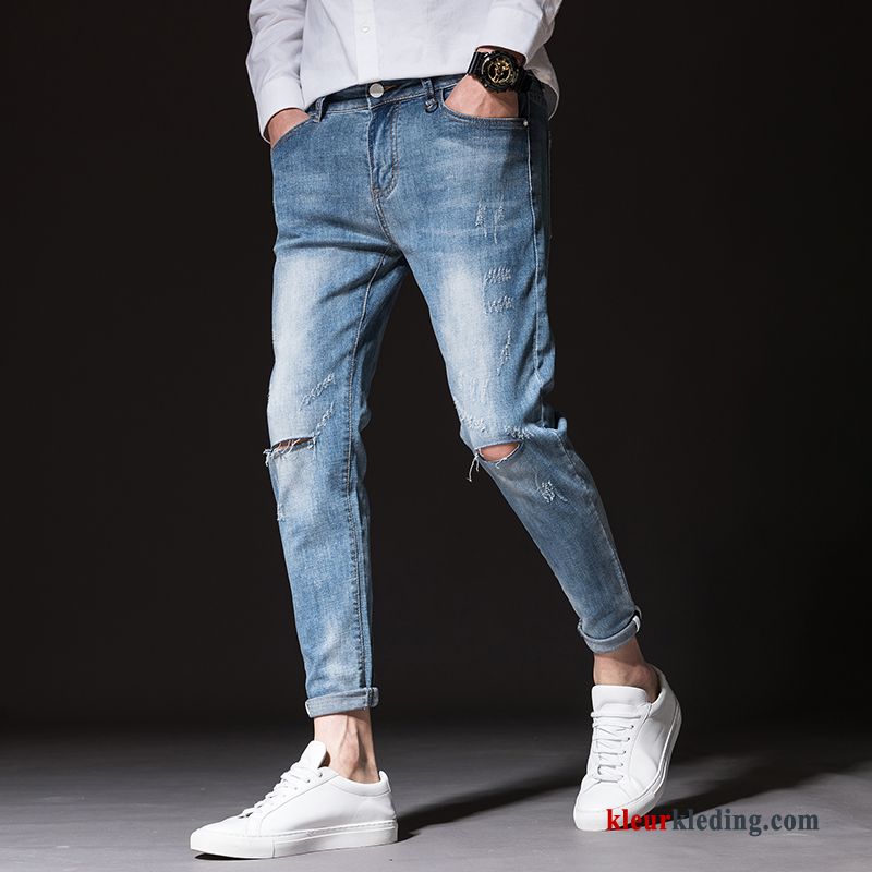 Spijkerbroek Jeans Heren Potlood Broek Trend Nieuw Slim Fit Licht Voorjaar