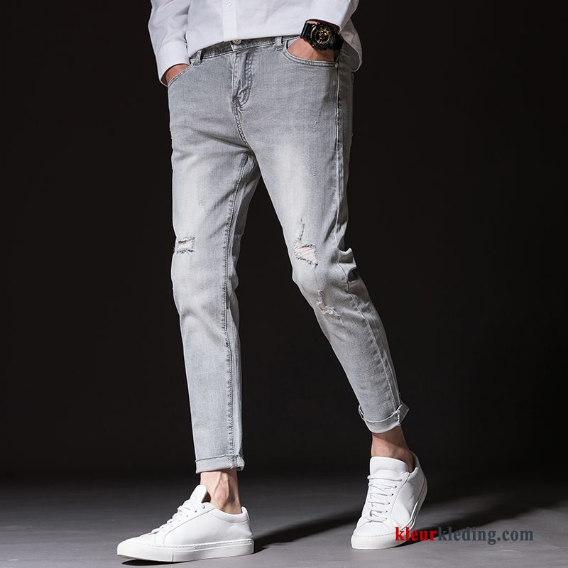 Spijkerbroek Jeans Heren Potlood Broek Trend Nieuw Slim Fit Licht Voorjaar