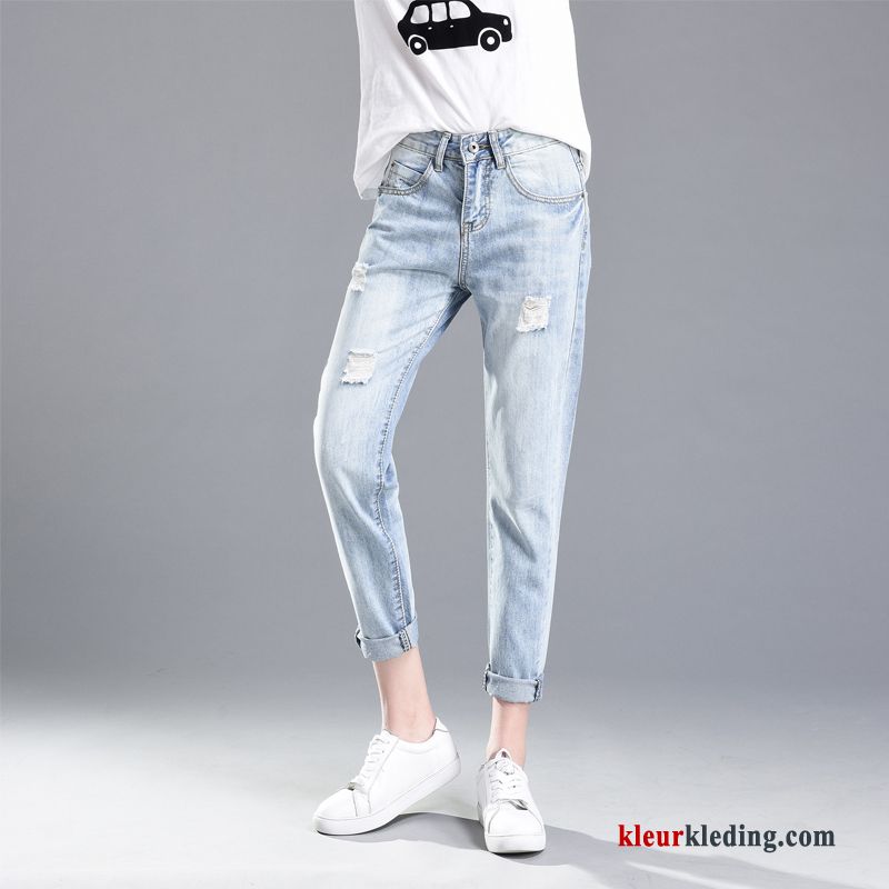 Spijkerbroek Jeans Instituut Gaten Blauw Dames Zomer Losse Harlan