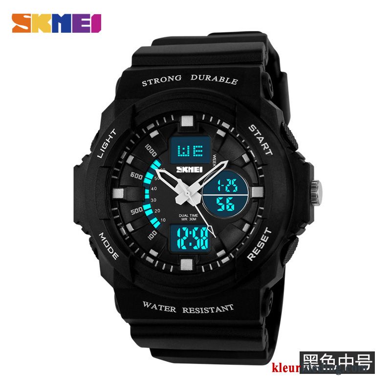 Sport Waterdicht Heren Elektronisch Horloge Outdoor Tiener Student Blauw