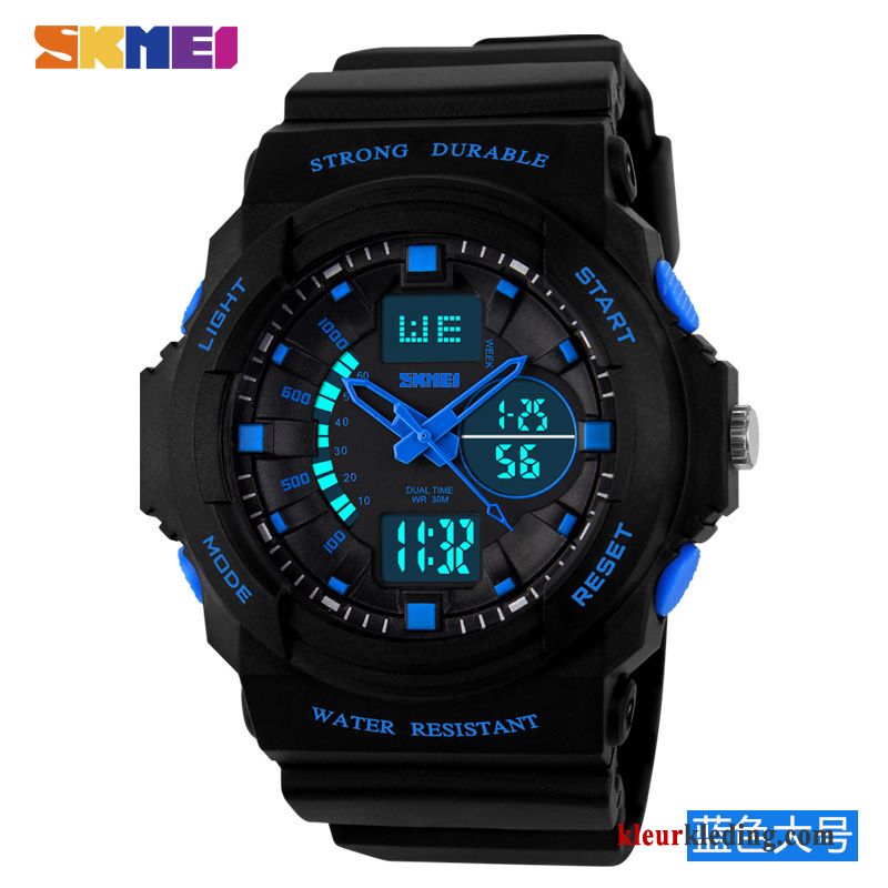 Sport Waterdicht Heren Elektronisch Horloge Outdoor Tiener Student Blauw