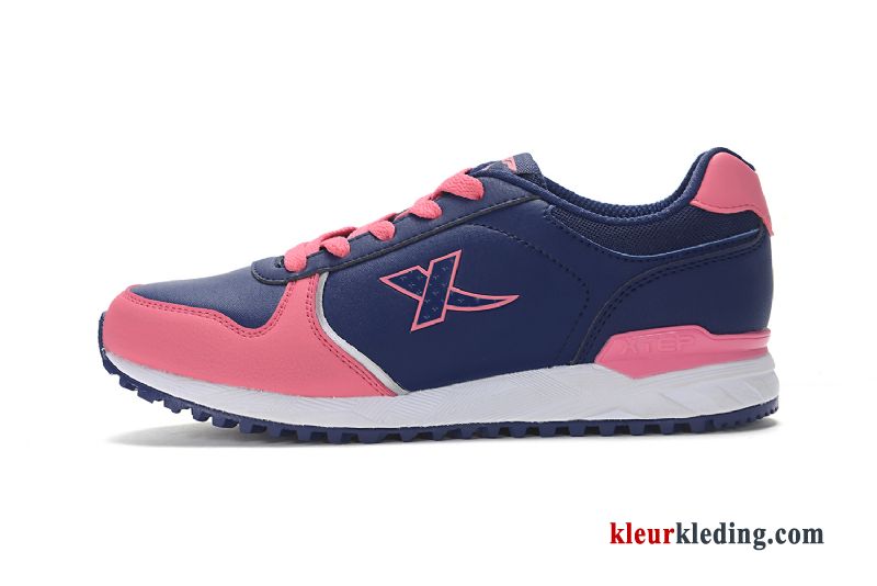 Sportschoenen Herfst Student Reis Ademende Loopschoenen Leer Vrouw Casual Dames Blauw