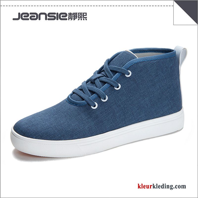 Sportschoenen Hoge Textiel Sport Skateboard Schoenen Casual Trend Voorjaar Canvas Heren Groen