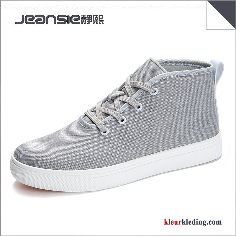 Sportschoenen Hoge Textiel Sport Skateboard Schoenen Casual Trend Voorjaar Canvas Heren Groen