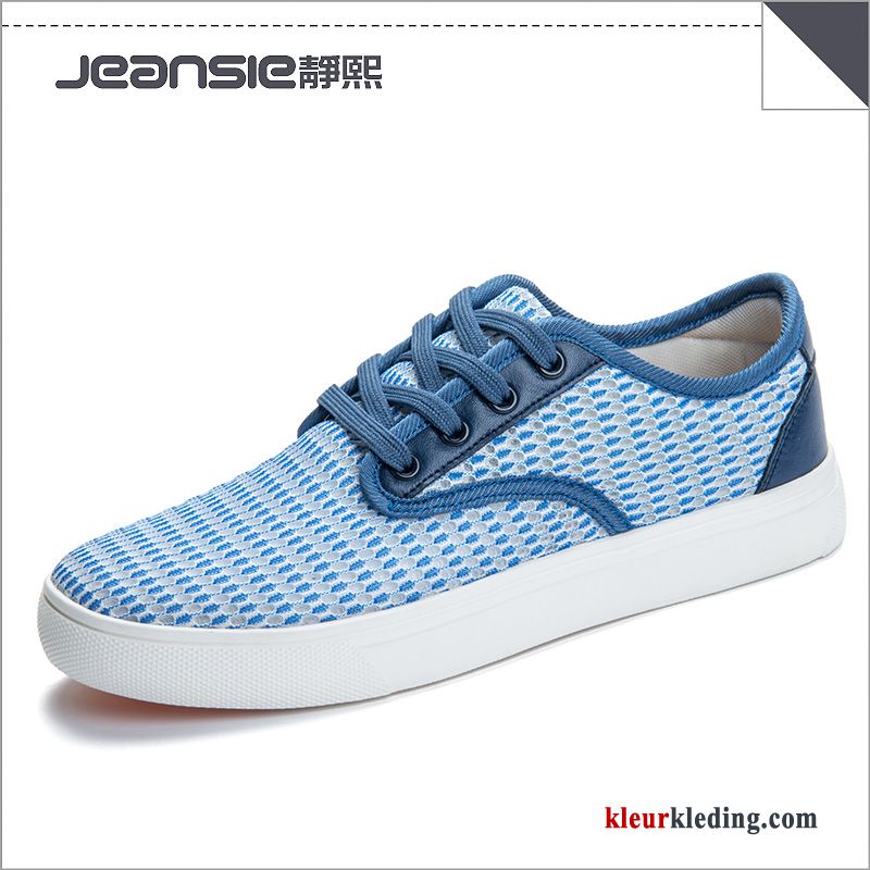 Sportschoenen Mannen Schoenen Ademende Trend Skateboard Schoenen Textiel Casual 2018 Heren Blauw