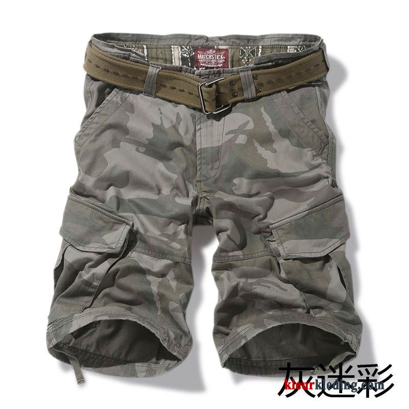 Strand Cargo Camouflage Heren Rechtdoor Korte Broek Losse Groen