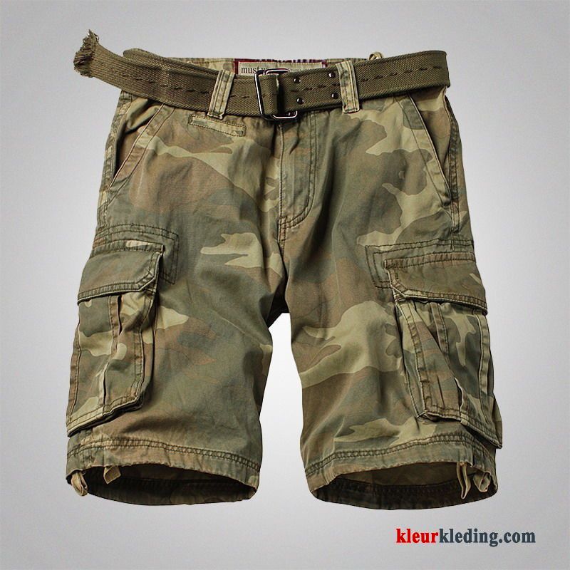 Strand Cargo Camouflage Heren Rechtdoor Korte Broek Losse Groen