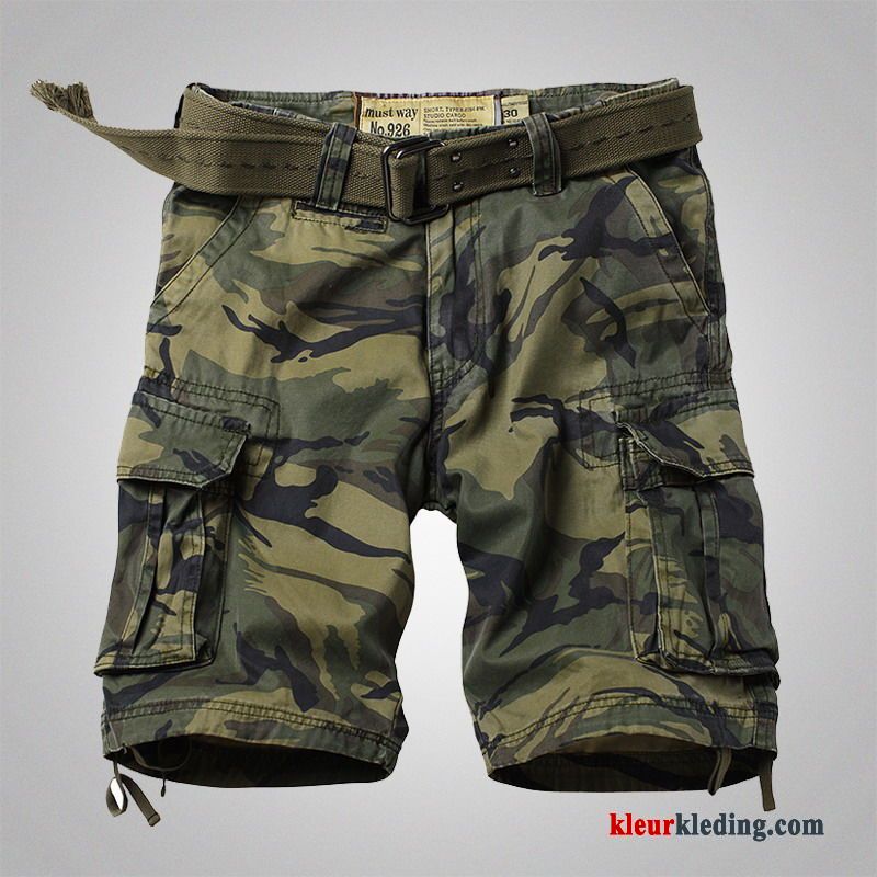 Strand Cargo Camouflage Heren Rechtdoor Korte Broek Losse Groen