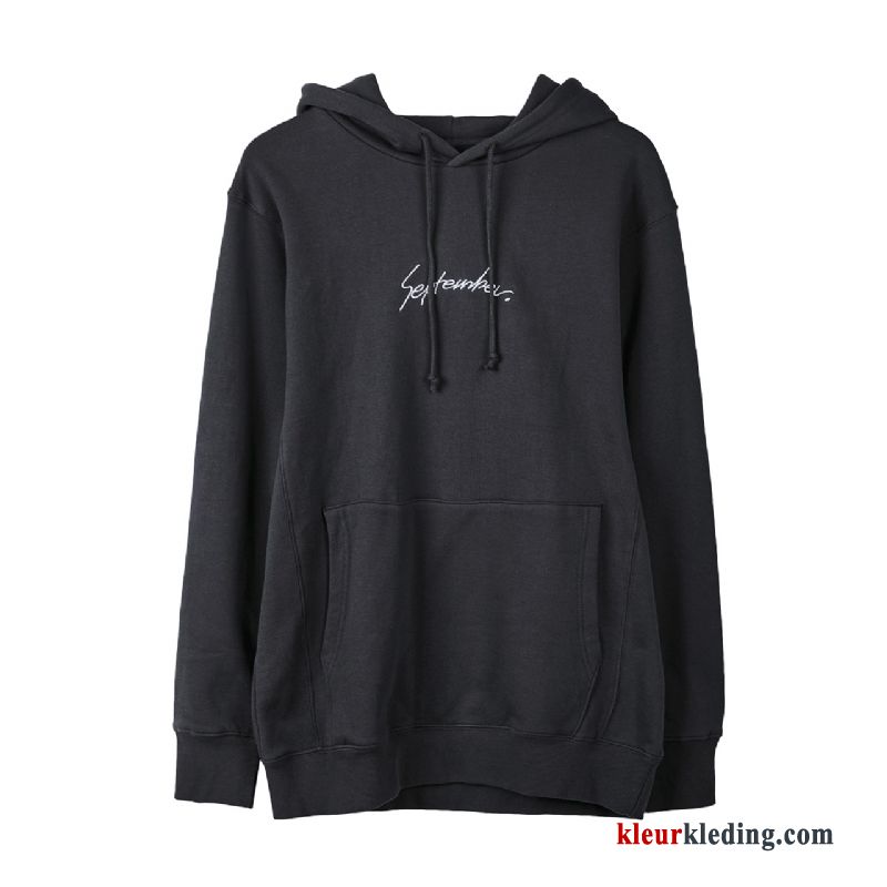 Student Heren Hoodie Letter Pullover Jas Groen Lovers