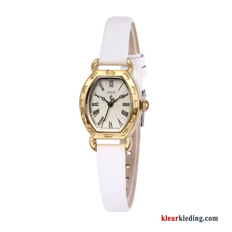 Student Mode Eenvoudig Riem Waterdicht Horloge Dames Vintage Bruine