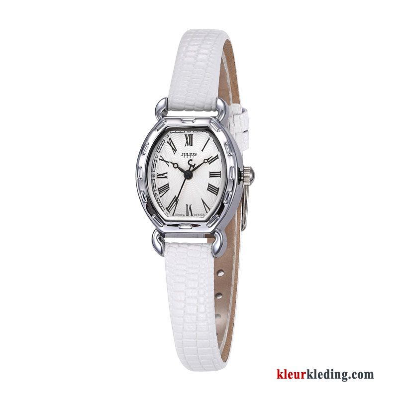 Student Mode Eenvoudig Riem Waterdicht Horloge Dames Vintage Bruine