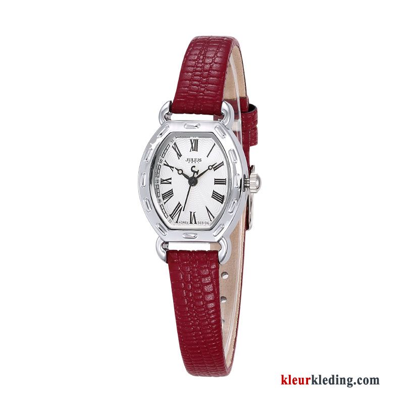 Student Mode Eenvoudig Riem Waterdicht Horloge Dames Vintage Bruine