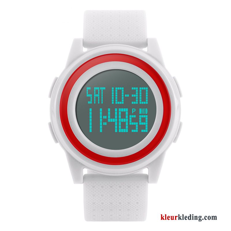 Student Waterdicht Meisje Horloge Heren Mode Wit