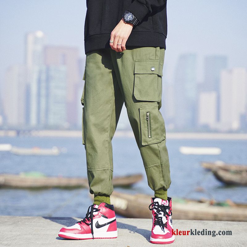 Super Trendy Merk Heren Rood Rechtdoor Cargo Broek Groen Strak