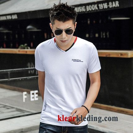 T-shirt Lange Mouw Lange Mouwen Mannelijk Casual Heren Mini Onderhemd Slim Fit Rood