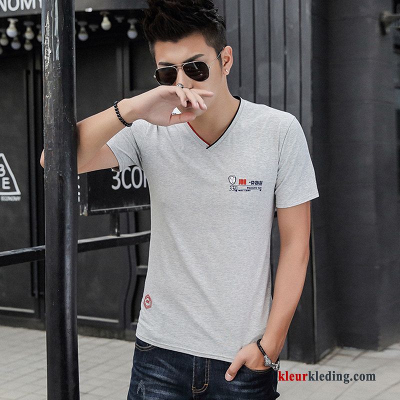 T-shirt Lange Mouw Lange Mouwen Mannelijk Casual Heren Mini Onderhemd Slim Fit Rood