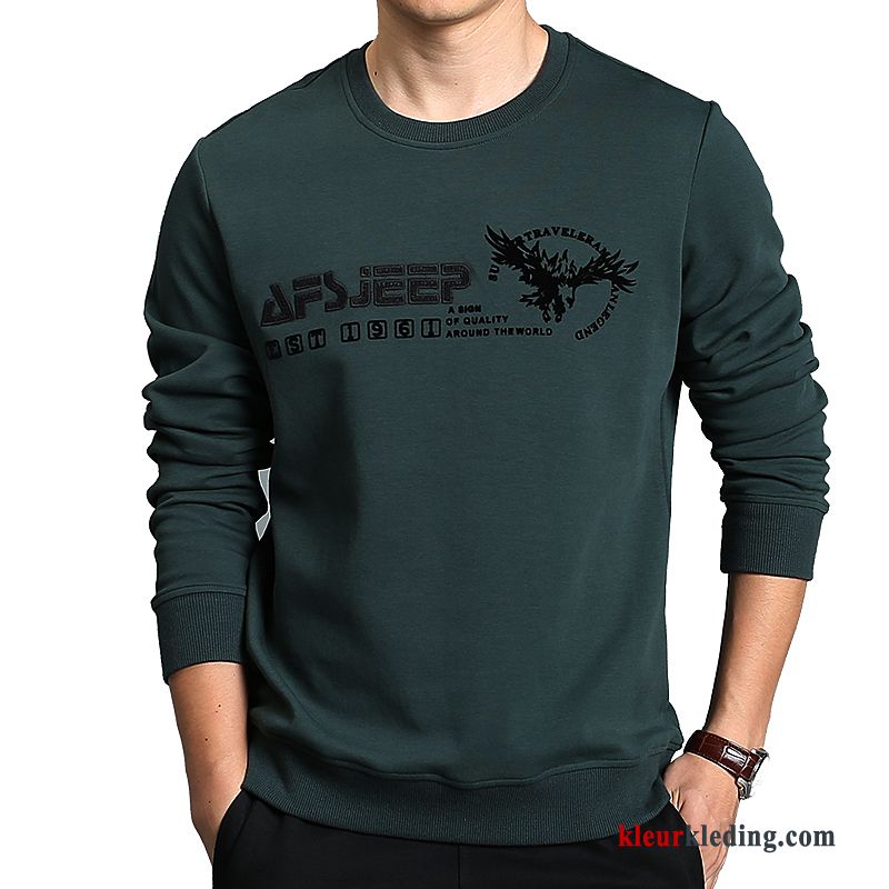 T-shirt Lange Mouw Onderhemd Breien Hoodie Sport Diepe Kleur Herfst Mannelijk Ronde Hals Heren