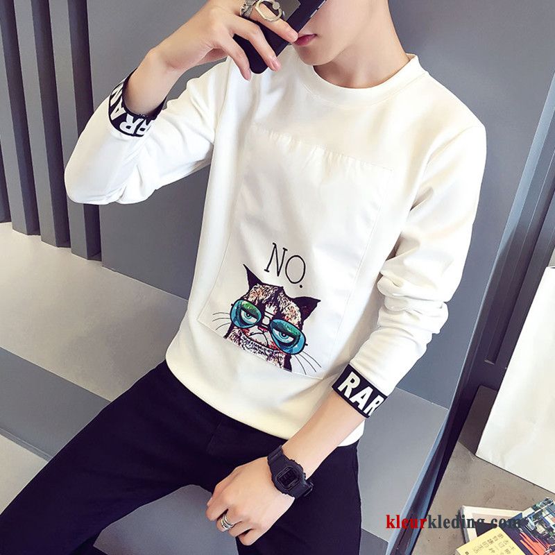 T-shirt Lange Mouw Pullover Student Slim Fit Mooi Lange Mouwen Hoodie Heren Trend