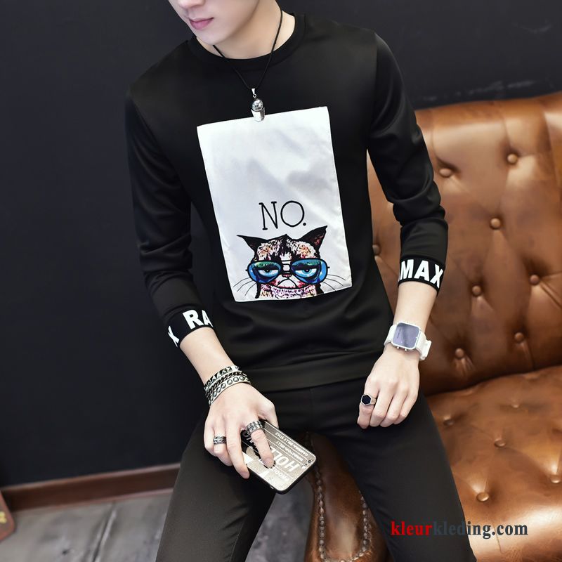 T-shirt Lange Mouw Pullover Student Slim Fit Mooi Lange Mouwen Hoodie Heren Trend