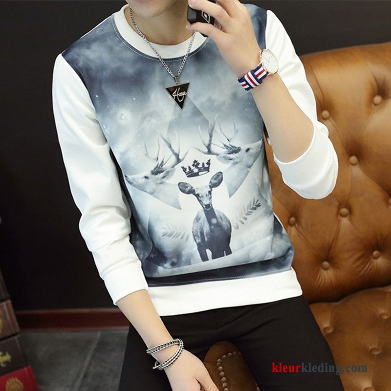 T-shirt Lange Mouw Pullover Student Slim Fit Mooi Lange Mouwen Hoodie Heren Trend