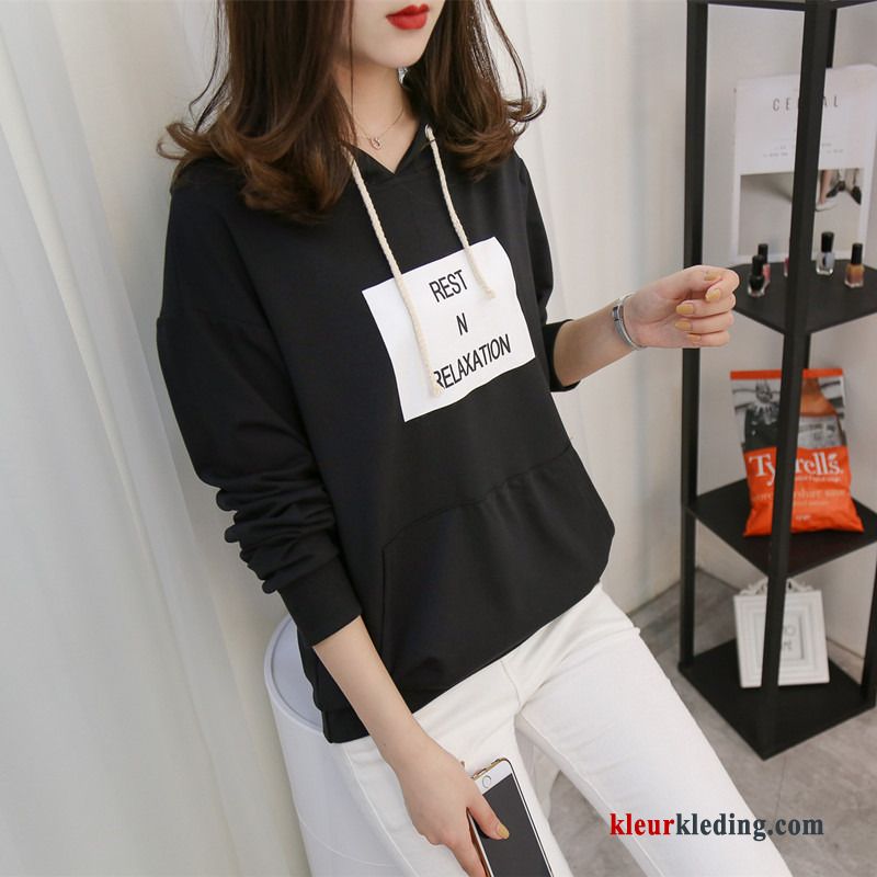 T-shirt Lange Mouw Trend Losse Dames 2018 Nieuw Lange Mouwen Winter Kleding Hoodie