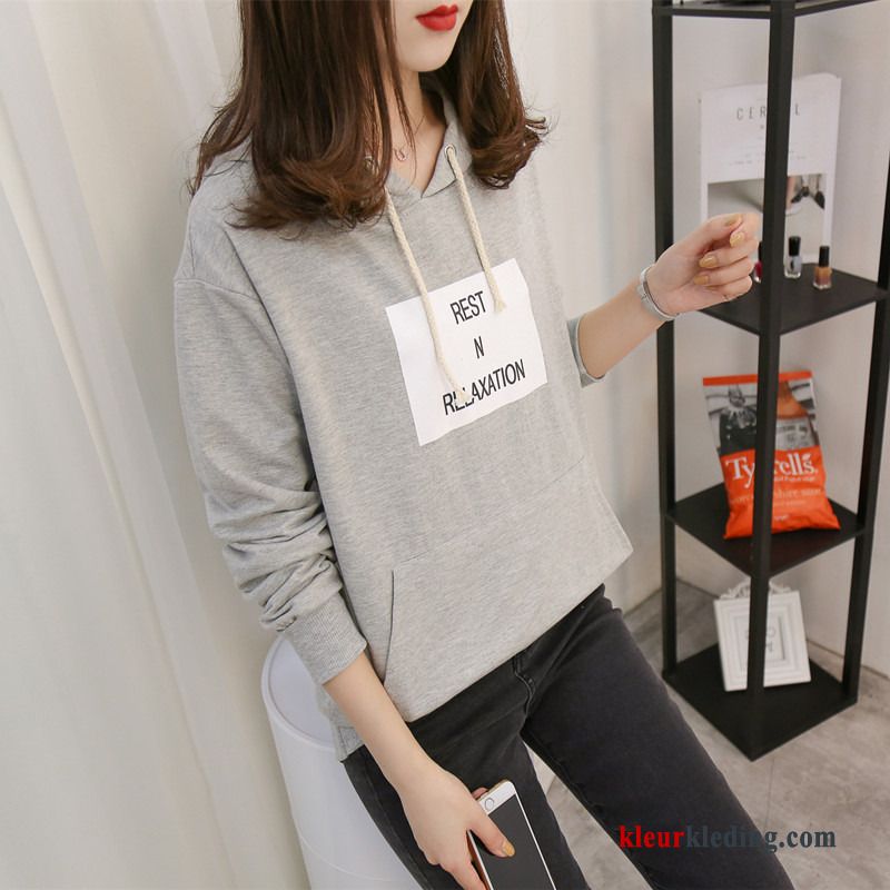 T-shirt Lange Mouw Trend Losse Dames 2018 Nieuw Lange Mouwen Winter Kleding Hoodie