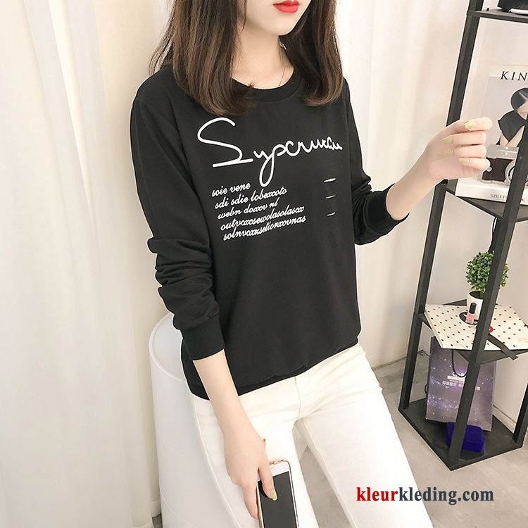 T-shirt Lange Mouw Trend Losse Dames 2018 Nieuw Lange Mouwen Winter Kleding Hoodie