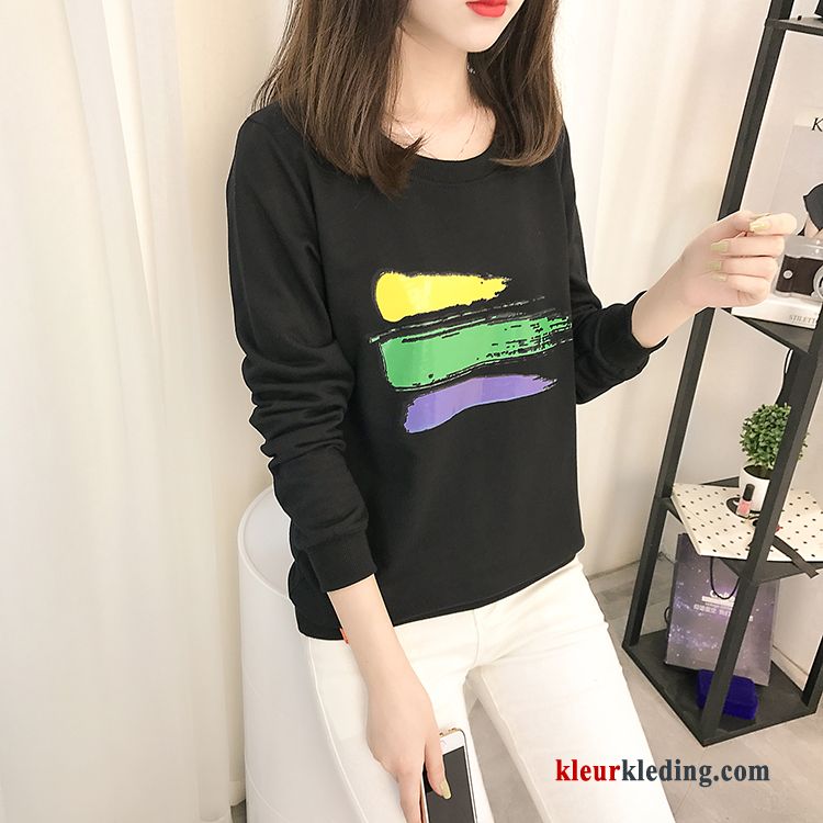 T-shirt Lange Mouw Trend Losse Dames 2018 Nieuw Lange Mouwen Winter Kleding Hoodie