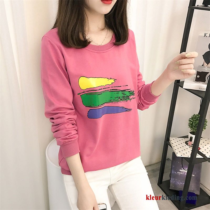 T-shirt Lange Mouw Trend Losse Dames 2018 Nieuw Lange Mouwen Winter Kleding Hoodie