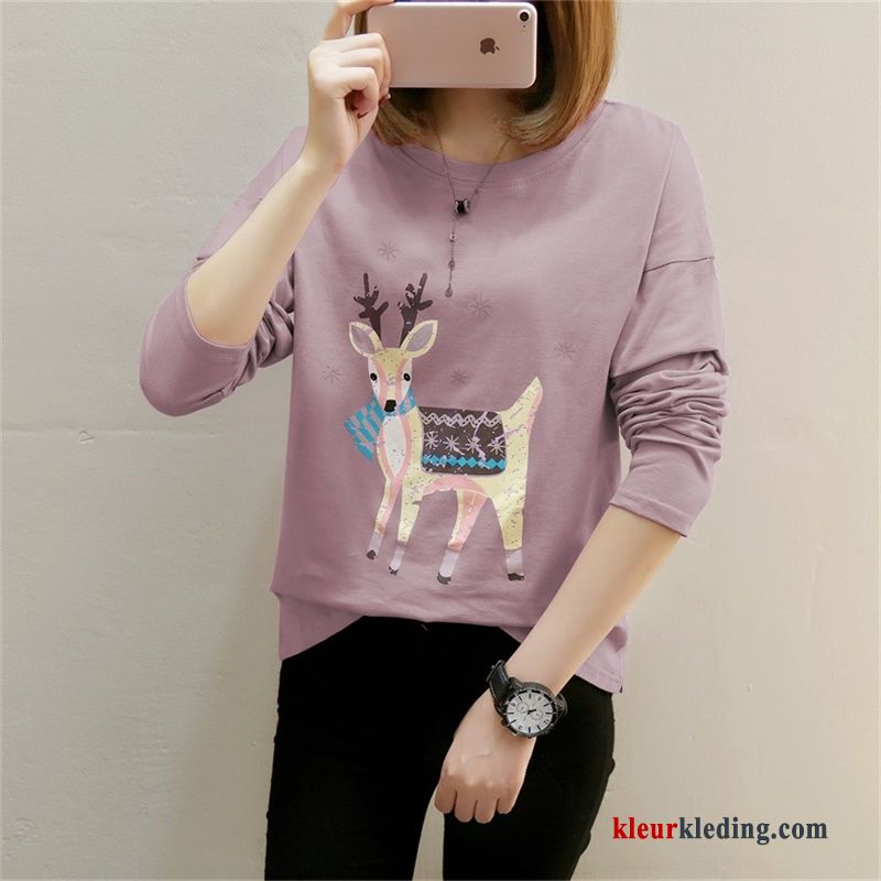 T-shirt Lange Mouw Trend Losse Dames 2018 Nieuw Lange Mouwen Winter Kleding Hoodie