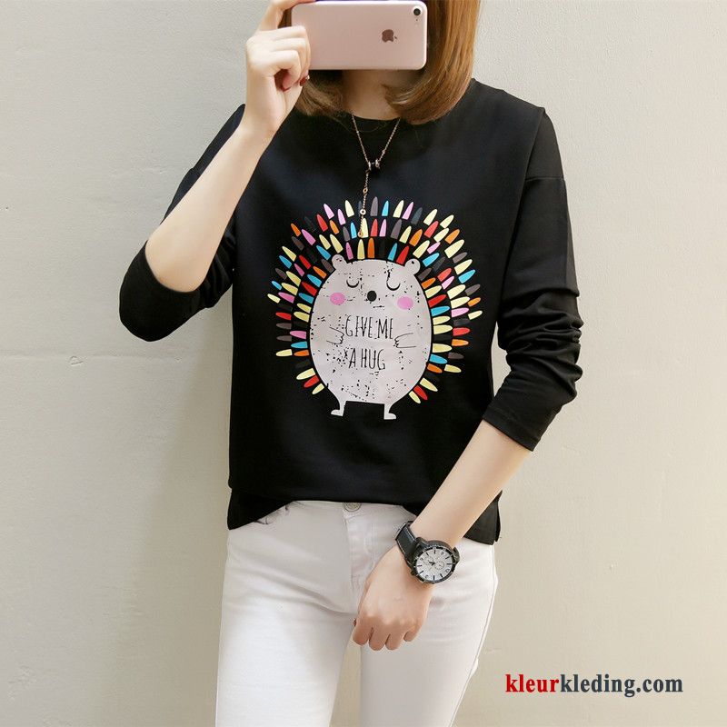 T-shirt Lange Mouw Trend Losse Dames 2018 Nieuw Lange Mouwen Winter Kleding Hoodie