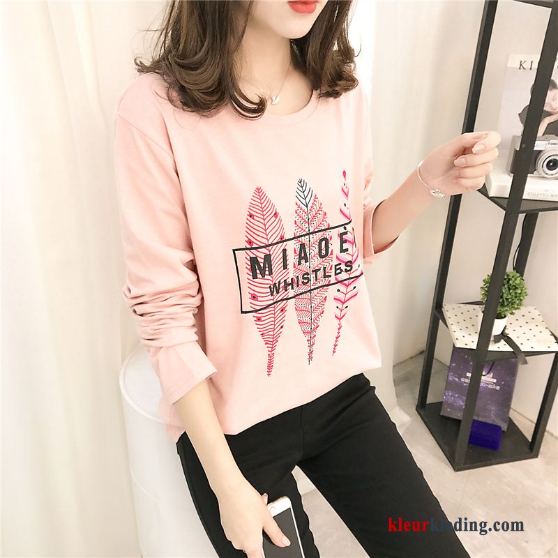 T-shirt Lange Mouw Trend Losse Dames 2018 Nieuw Lange Mouwen Winter Kleding Hoodie