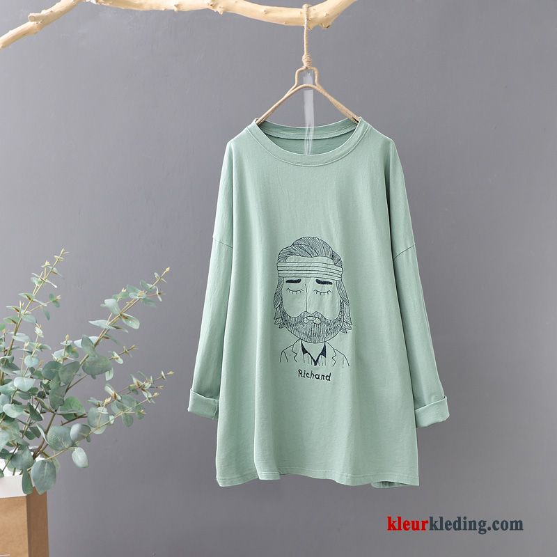 T-shirts Dames Nieuw Jasje Losse Lang Kunst Lange Mouwen Pullover