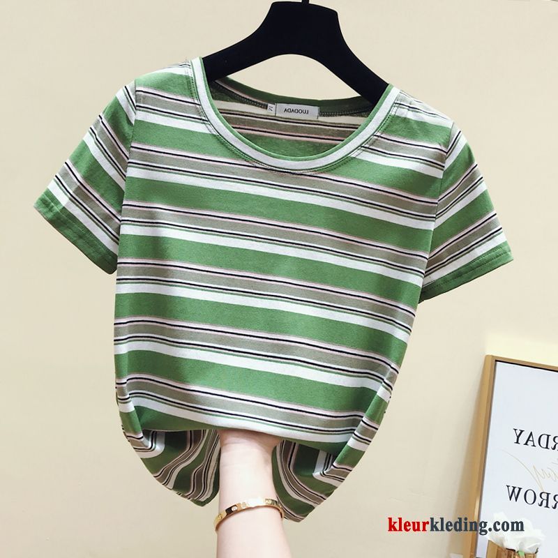 T-shirts Jasje Zomer Katoen Slim Fit Dames Onderhemd Nieuw Groen