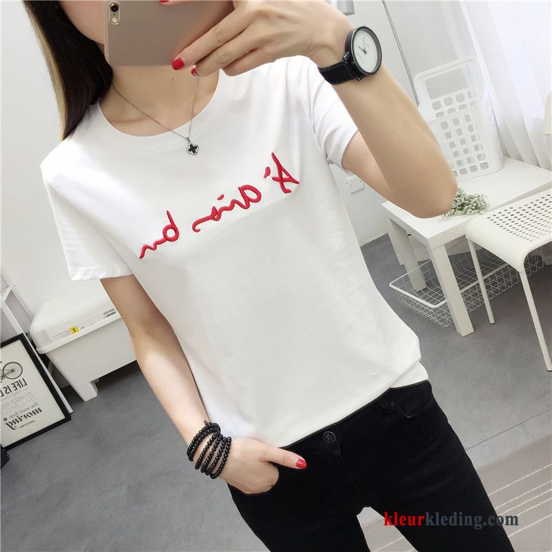 T-shirts Korte Mouw Halve Mouw Nieuw Dames Onderhemd Slim Fit Dunne Vrouw