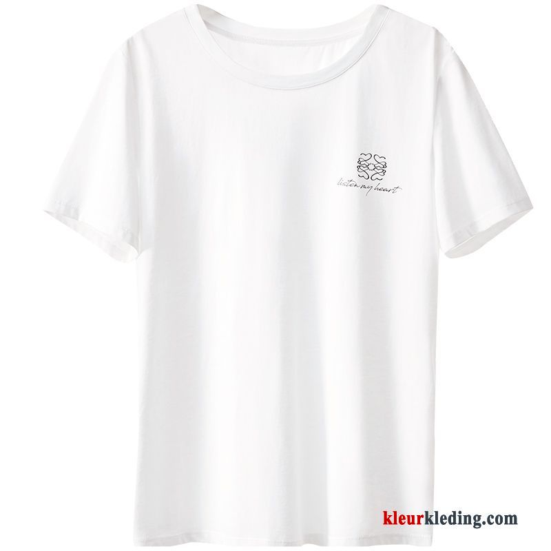 T-shirts Korte Mouw Jasje Onderhemd Nieuw Dames Populair Bedrukken Letter Beige