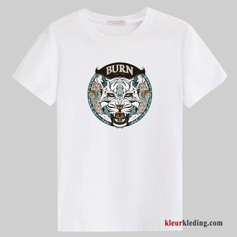 T-shirts Mannelijk Grote Maten Katoen Zomer Ronde Hals Trend Korte Mouw Heren