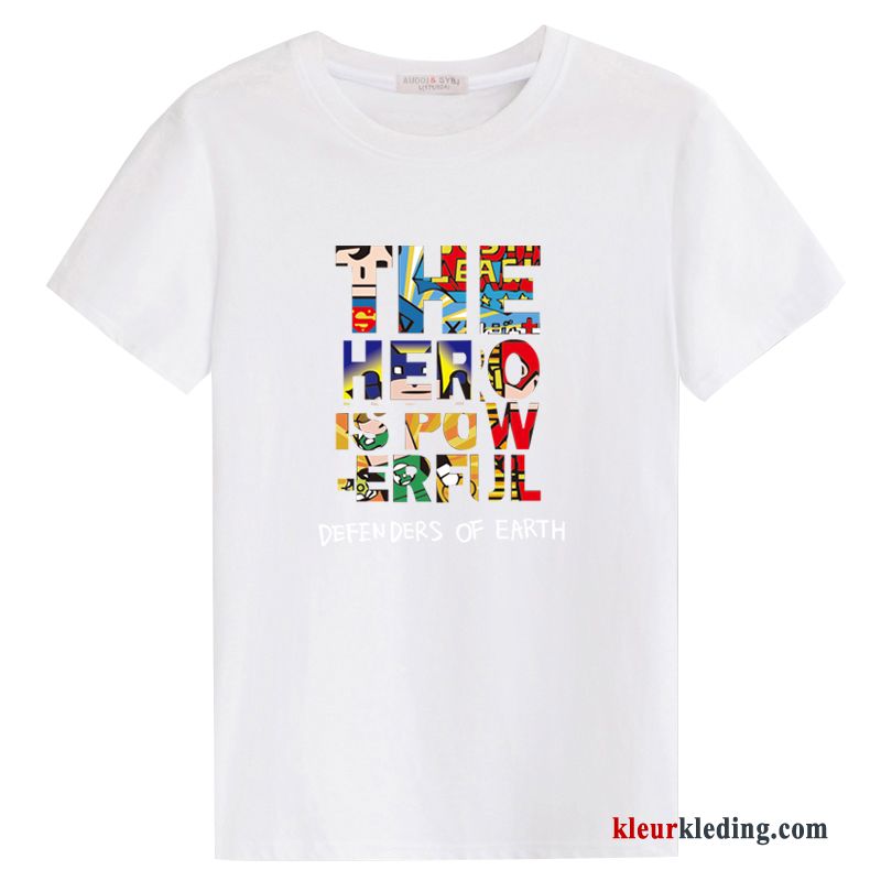 T-shirts Mannelijk Grote Maten Katoen Zomer Ronde Hals Trend Korte Mouw Heren