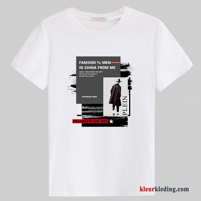T-shirts Mannelijk Grote Maten Katoen Zomer Ronde Hals Trend Korte Mouw Heren