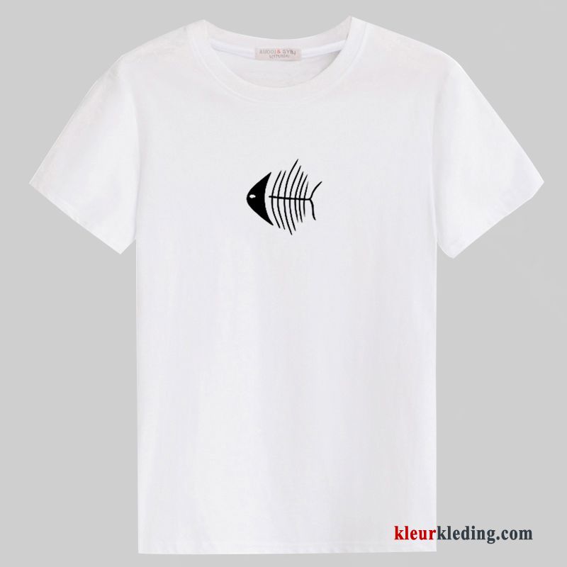 T-shirts Mannelijk Grote Maten Katoen Zomer Ronde Hals Trend Korte Mouw Heren