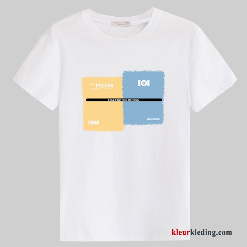 T-shirts Mannelijk Grote Maten Katoen Zomer Ronde Hals Trend Korte Mouw Heren