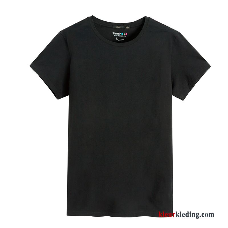 T-shirts Mannelijk Slim Fit Korte Mouw Ronde Hals Student Trend Wit Onderhemd Heren