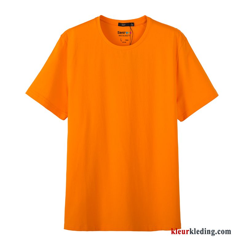 T-shirts Mannelijk Slim Fit Korte Mouw Ronde Hals Student Trend Wit Onderhemd Heren