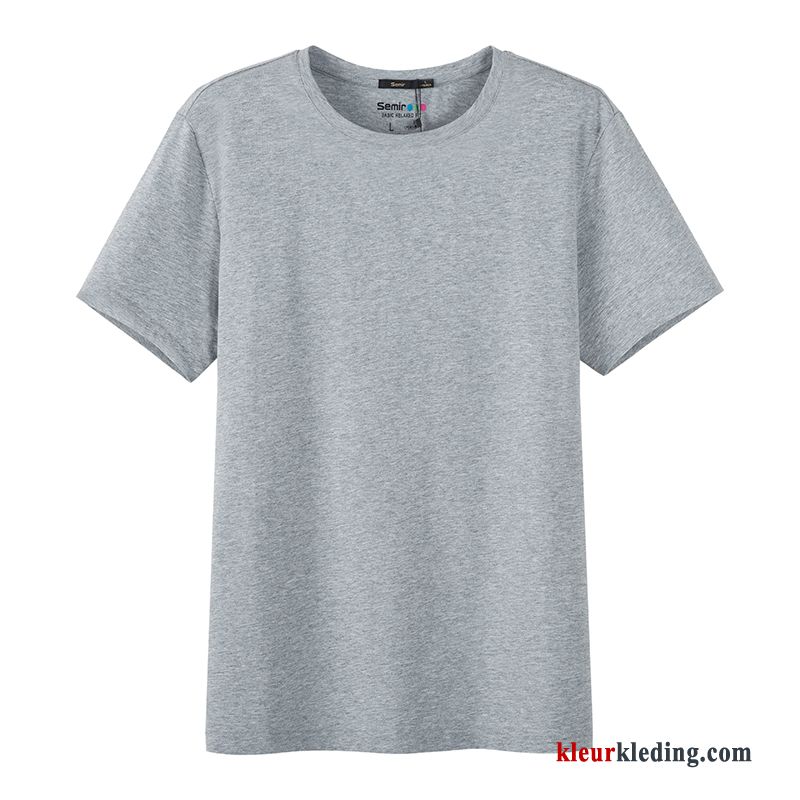 T-shirts Mannelijk Slim Fit Korte Mouw Ronde Hals Student Trend Wit Onderhemd Heren