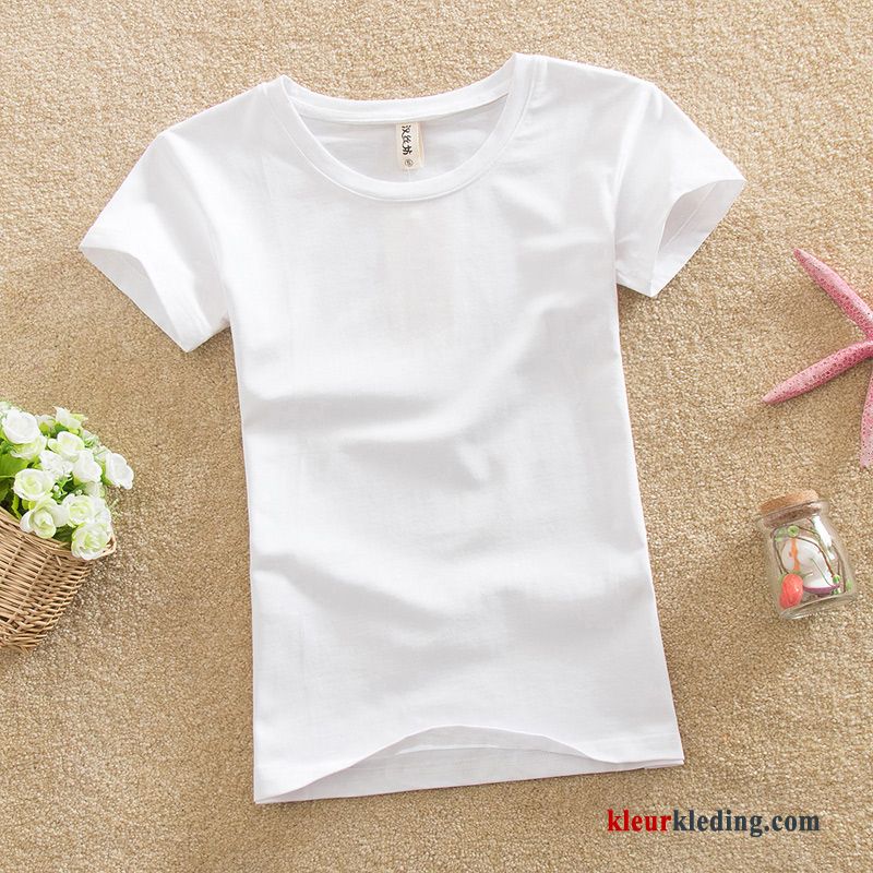 T-shirts Vrouw Wit Zomer Korte Mouw Onderhemd Halve Mouw Nieuw Dames