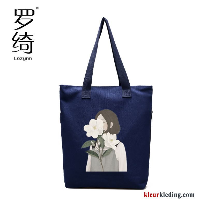 Tas Dames Schoudertas Canvas Ademend Vers Handtas Casual Wit